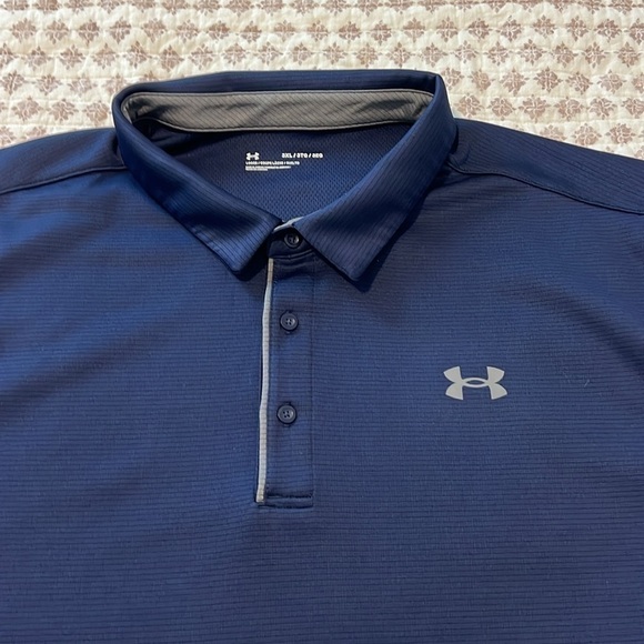 Under Armour Heat Gear Loose Fit Size 3XL
Short Sleeve Polo Golf Shirt Blue Gray - Picture 4 of 12